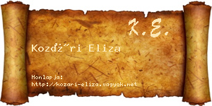 Kozári Eliza névjegykártya